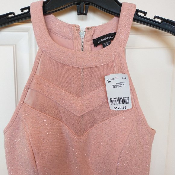 Le Chateau bandeau style dress, NWT, light pink with sparkles - Picture 4 of 11